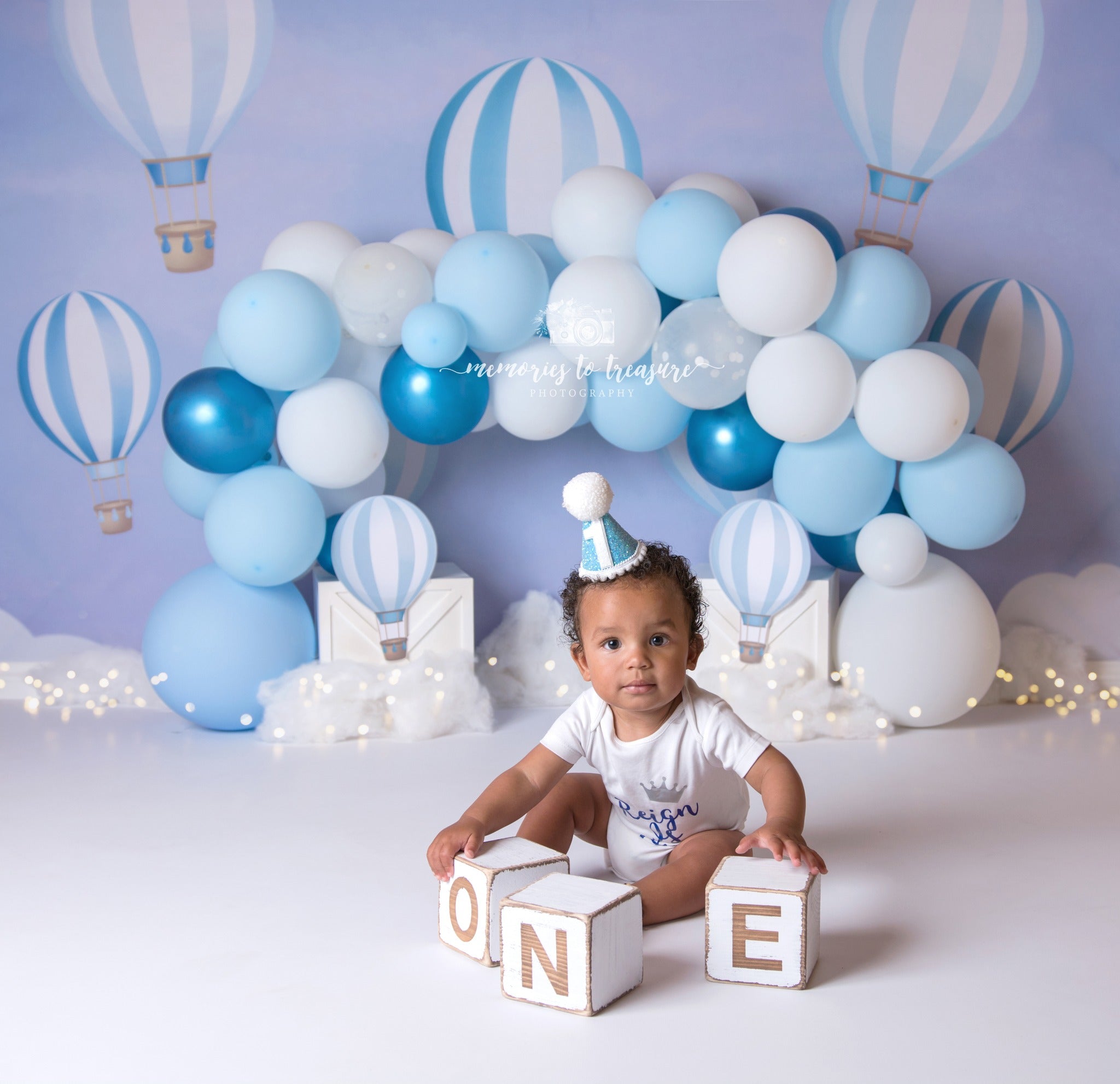 Avezano Blue Balloon Party Backdrop for Photography By Paula Easton-AVEZANO